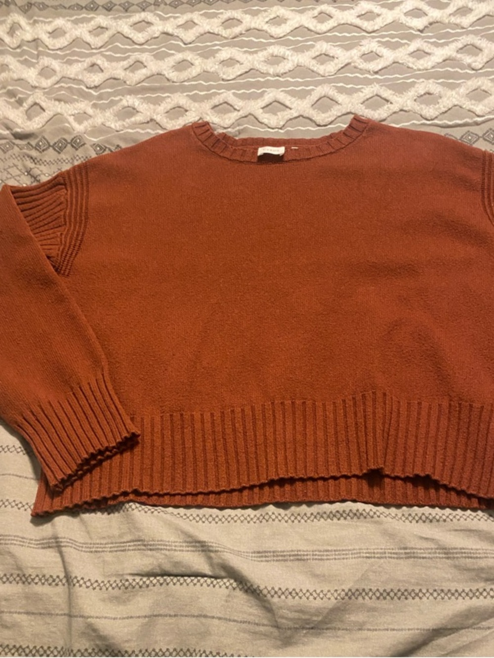 Cyrus Burnt Orange Crewneck Sweater - Casual Knit Pullover